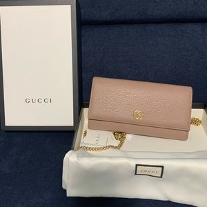 Gucci GG Marmont Leather Chain Wallet